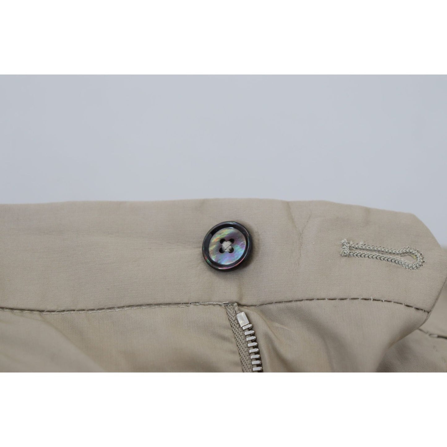 Dolce & Gabbana Stunning Beige Italian Cotton Trousers Dolce & Gabbana Dark Gray