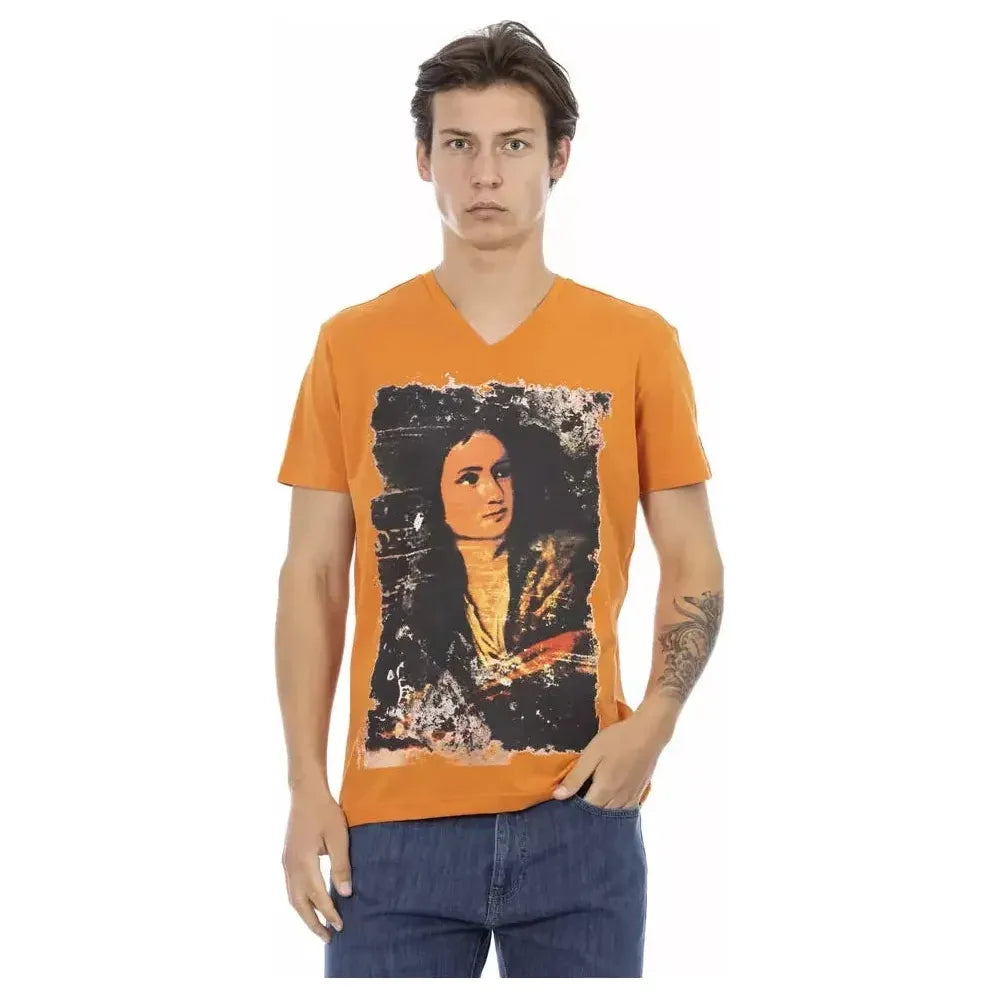 Trussardi Action Orange Cotton Men T-Shirt Trussardi Action Dark Salmon