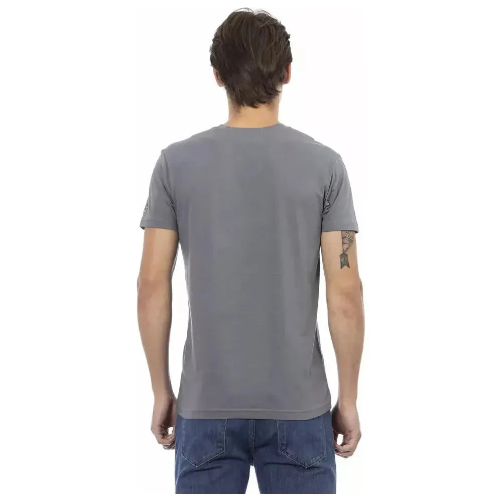 Trussardi Action Gray Cotton Men T-Shirt Trussardi Action Dim Gray