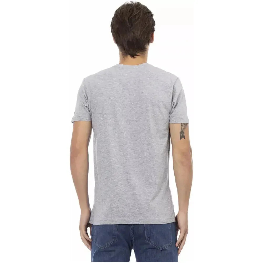 Trussardi Action Gray Cotton Men T-Shirt Trussardi Action Gray