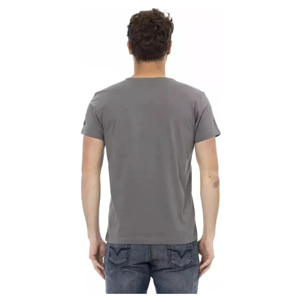 Trussardi Action Gray Cotton Men T-Shirt Trussardi Action Dim Gray
