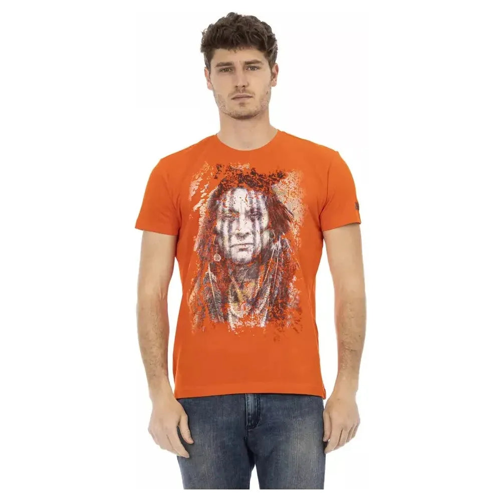 Trussardi Action Orange Cotton Men T-Shirt Trussardi Action Chocolate