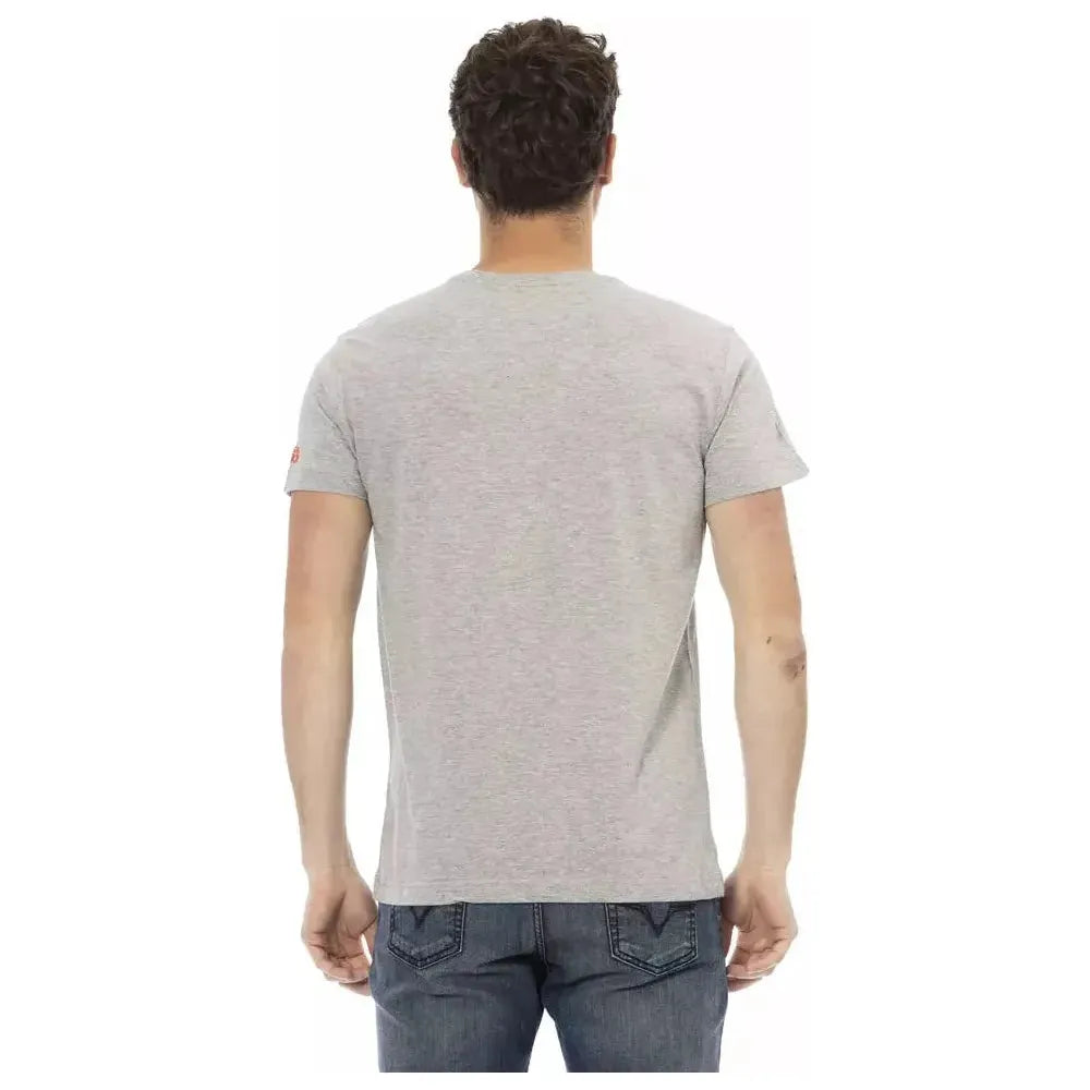 Trussardi Action Gray Cotton Men T-Shirt Trussardi Action Gray