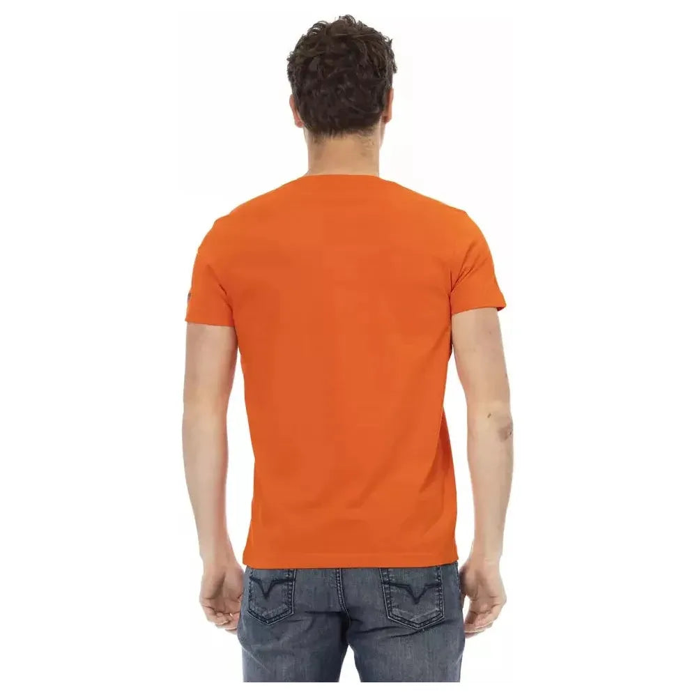 Trussardi Action Orange Cotton Men T-Shirt Trussardi Action Chocolate