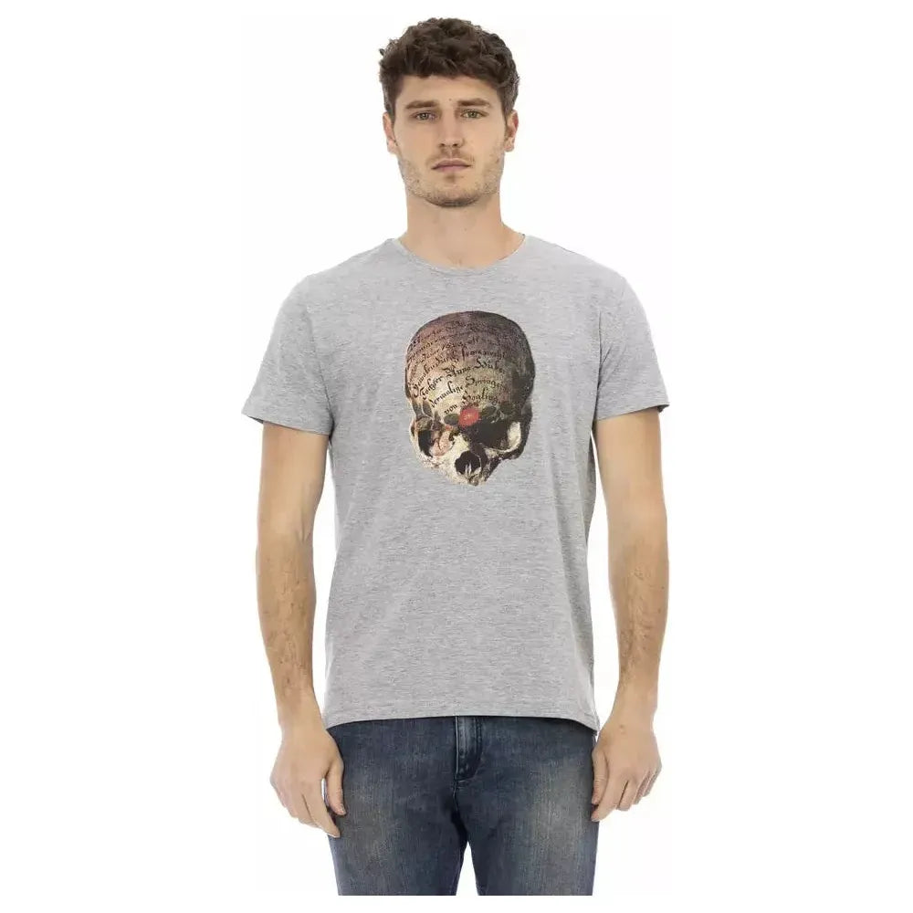 Trussardi Action Gray Cotton Men T-Shirt Trussardi Action Gray