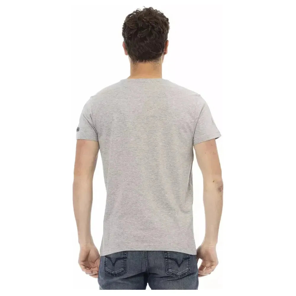 Trussardi Action Gray Cotton Men T-Shirt Trussardi Action Gray