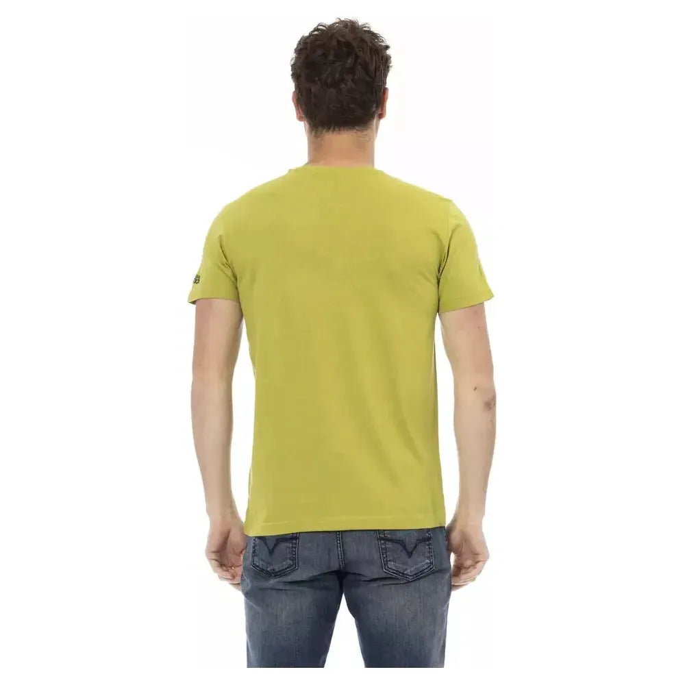 Trussardi Action Green Cotton Men T-Shirt Trussardi Action Dark Khaki