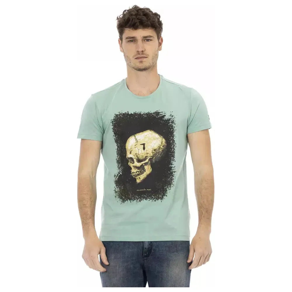 Trussardi Action Green Cotton Men T-Shirt Trussardi Action Gray