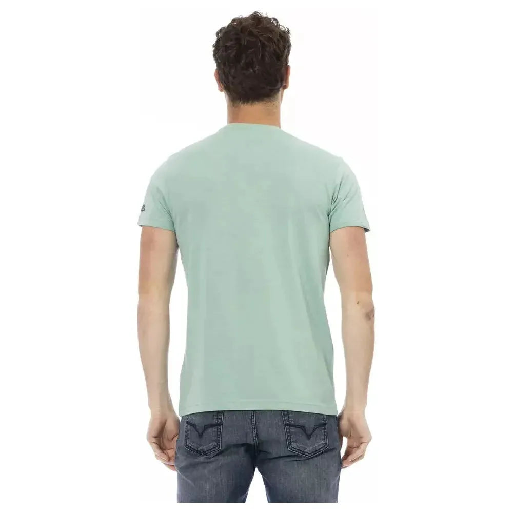 Trussardi Action Green Cotton Men T-Shirt Trussardi Action Gray