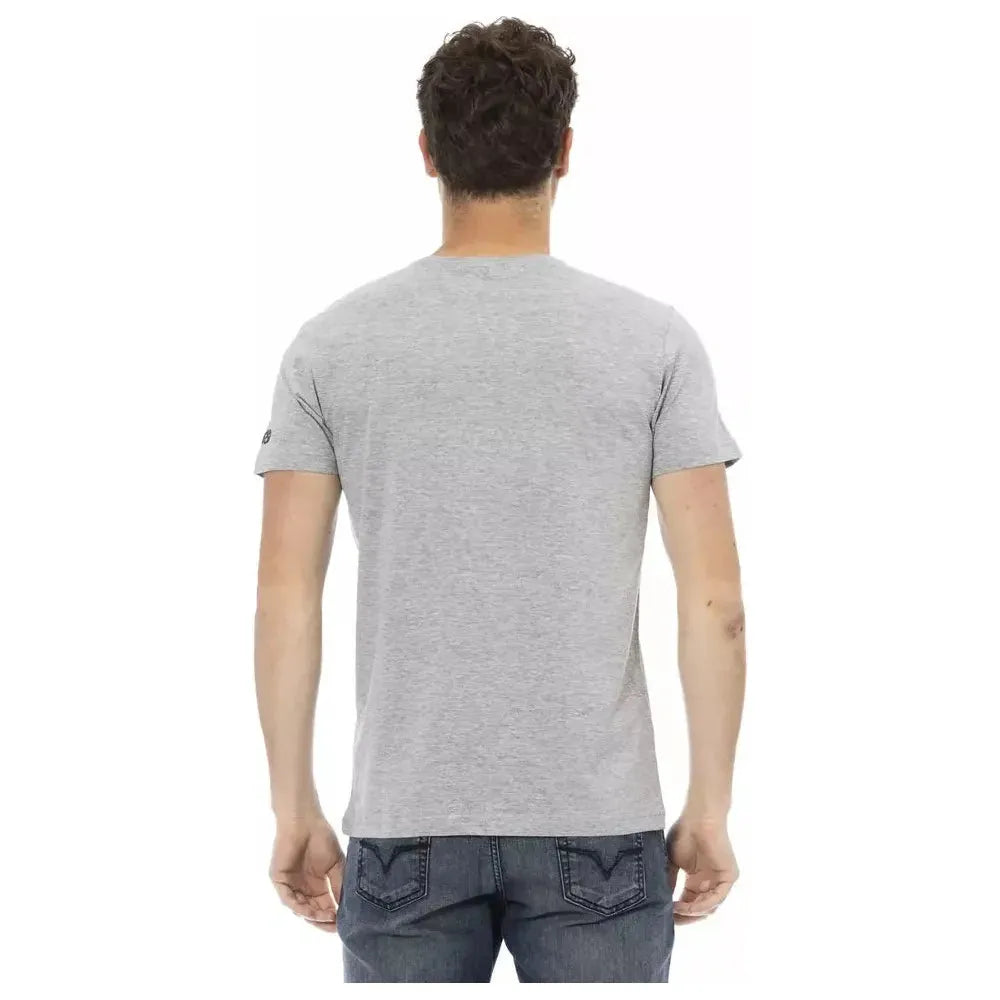 Trussardi Action Gray Cotton Men T-Shirt Trussardi Action Gray