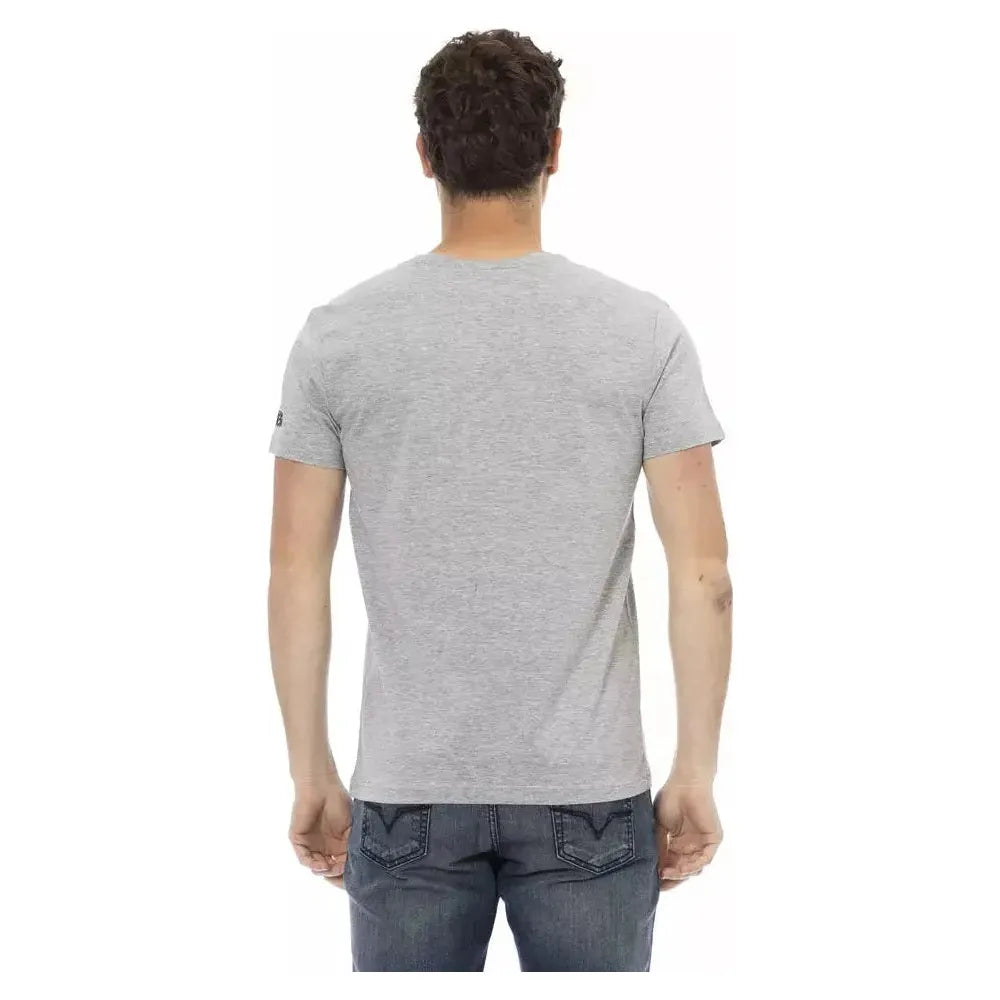 Trussardi Action Gray Cotton Men T-Shirt Trussardi Action Gray