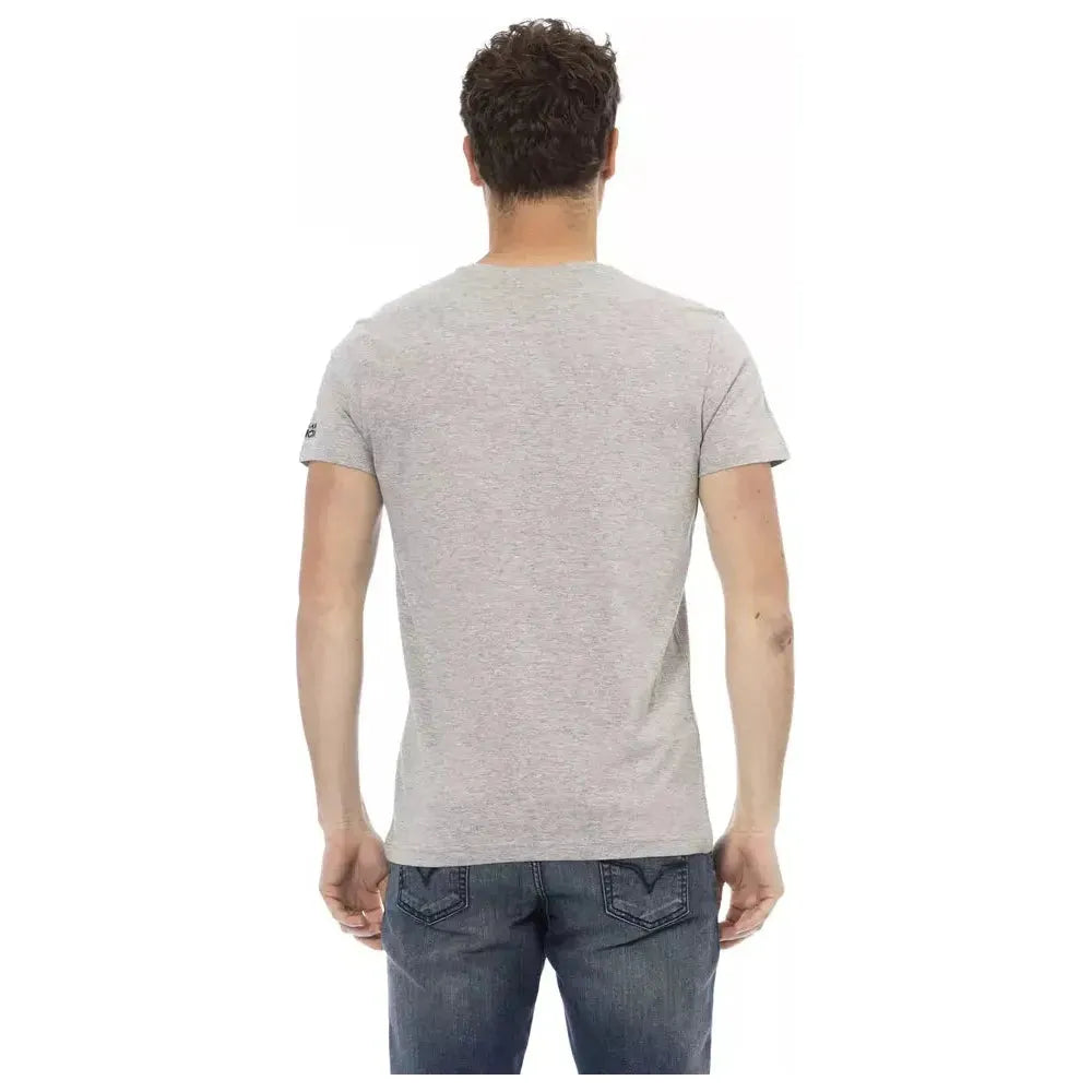Trussardi Action Gray Cotton Men T-Shirt Trussardi Action Gray