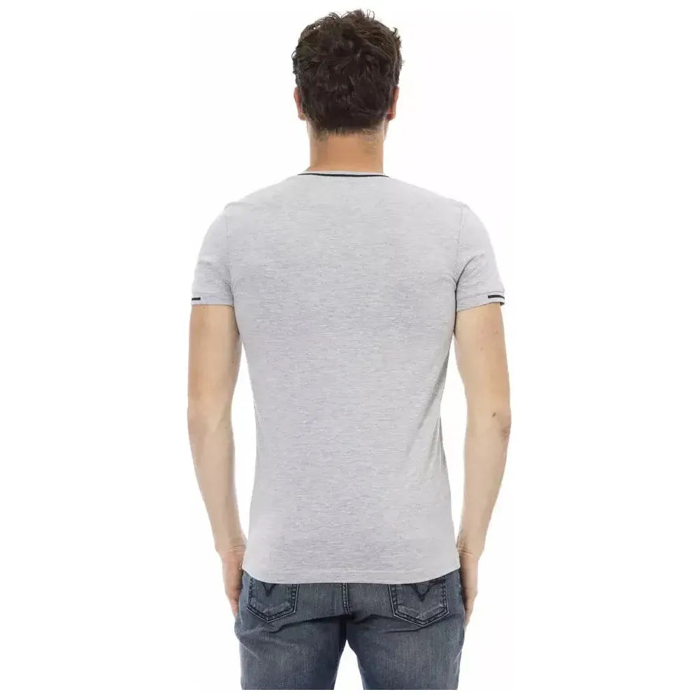 Trussardi Action Gray Cotton Men T-Shirt Trussardi Action Gray