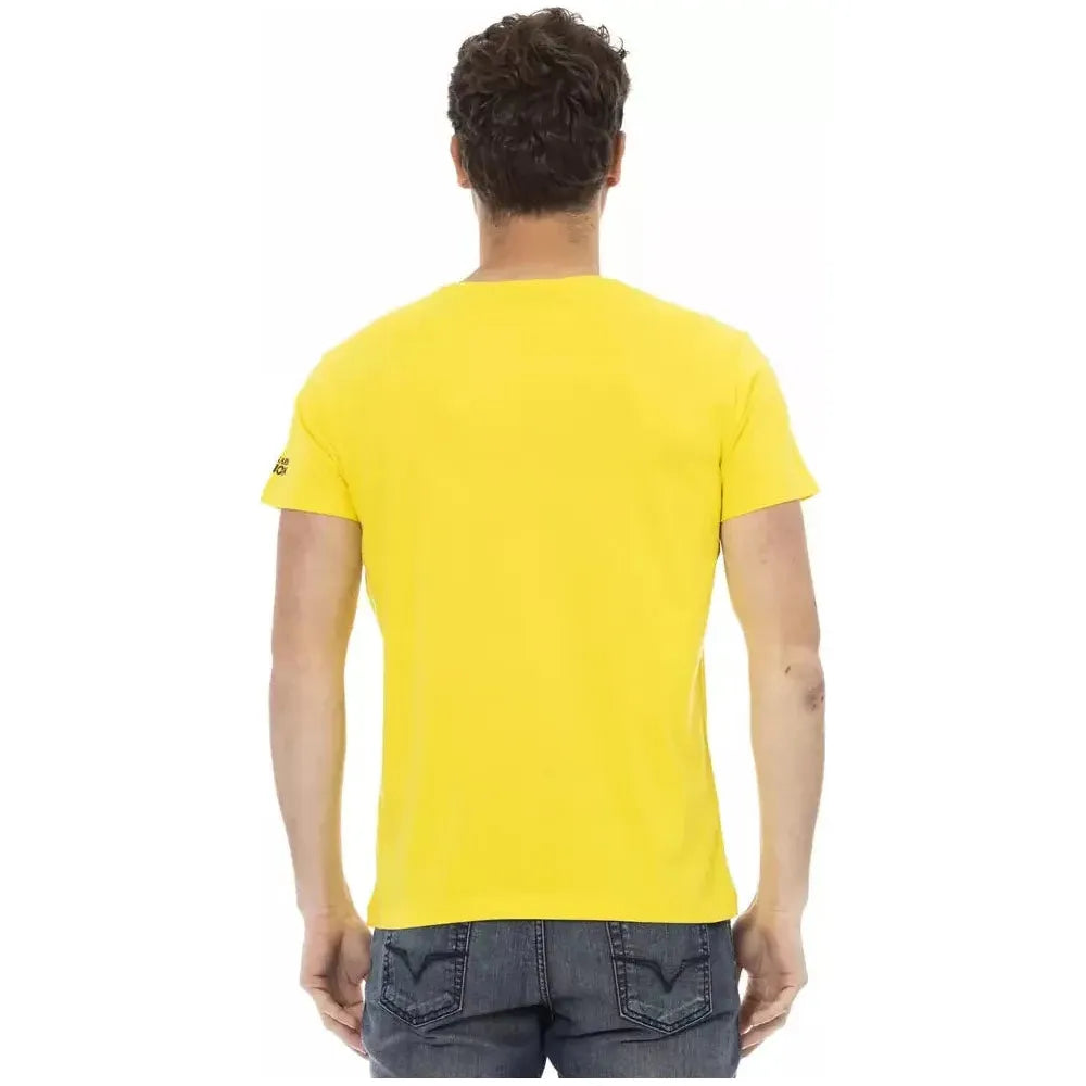 Trussardi Action Yellow Cotton Men T-Shirt Trussardi Action Dark Slate Gray