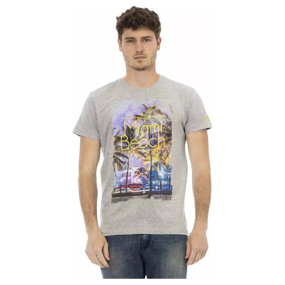 Trussardi Action Gray Cotton Men T-Shirt Trussardi Action Gray