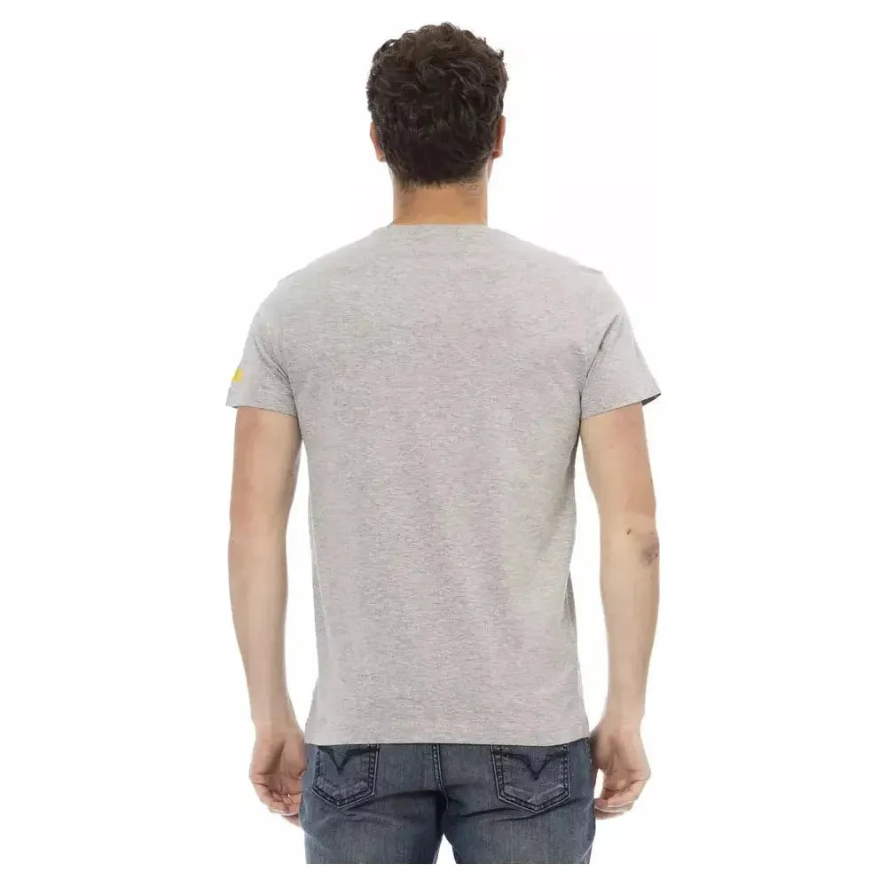 Trussardi Action Gray Cotton Men T-Shirt Trussardi Action Gray