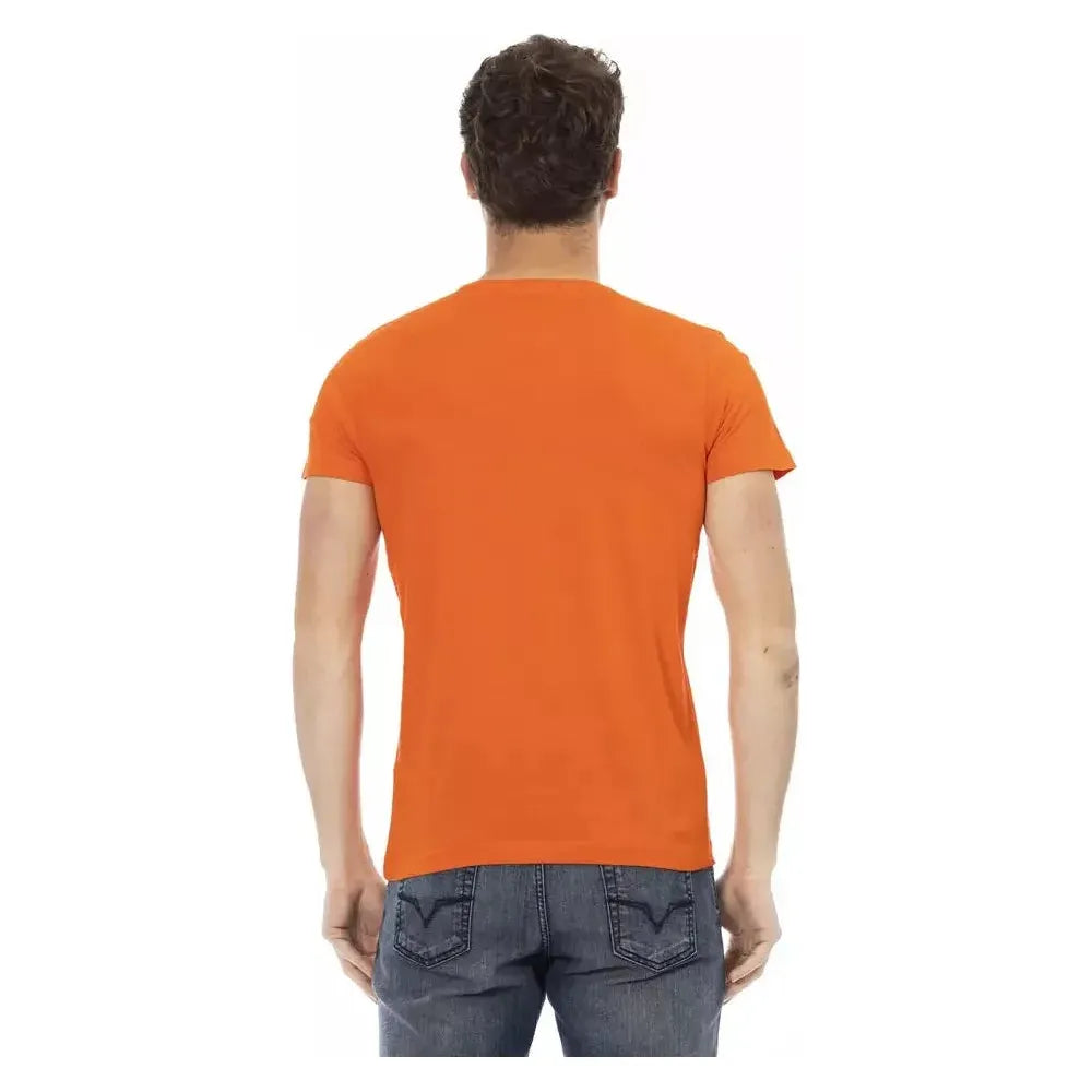 Trussardi Action Orange Cotton Men T-Shirt Trussardi Action Chocolate