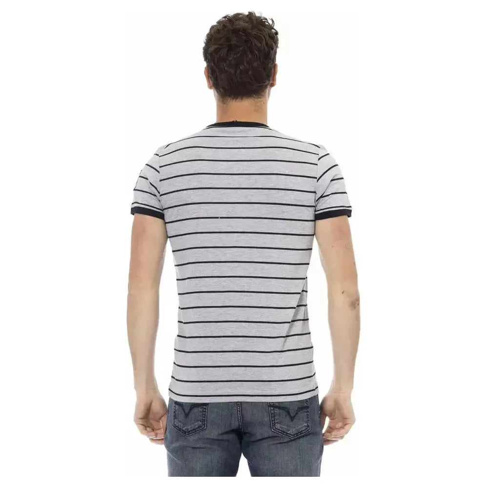 Trussardi Action Gray Cotton Men T-Shirt Trussardi Action Gray
