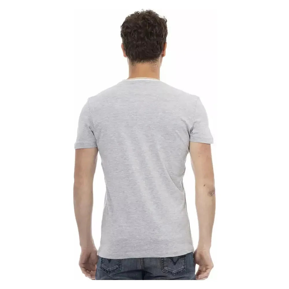 Trussardi Action Gray Cotton Men T-Shirt Trussardi Action Gray