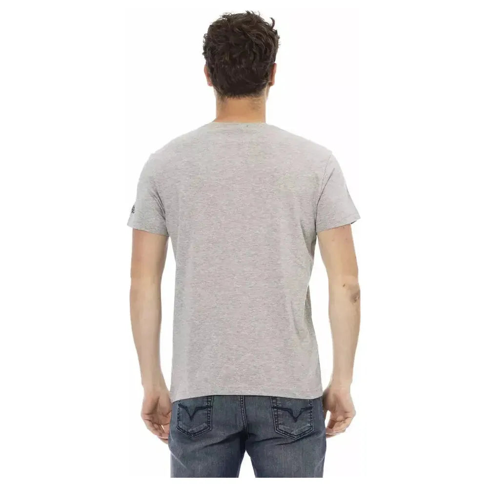 Trussardi Action Gray Cotton Men T-Shirt Trussardi Action Gray