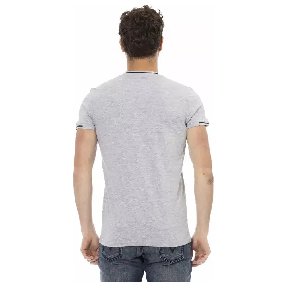 Trussardi Action Gray Cotton Men T-Shirt Trussardi Action Gray