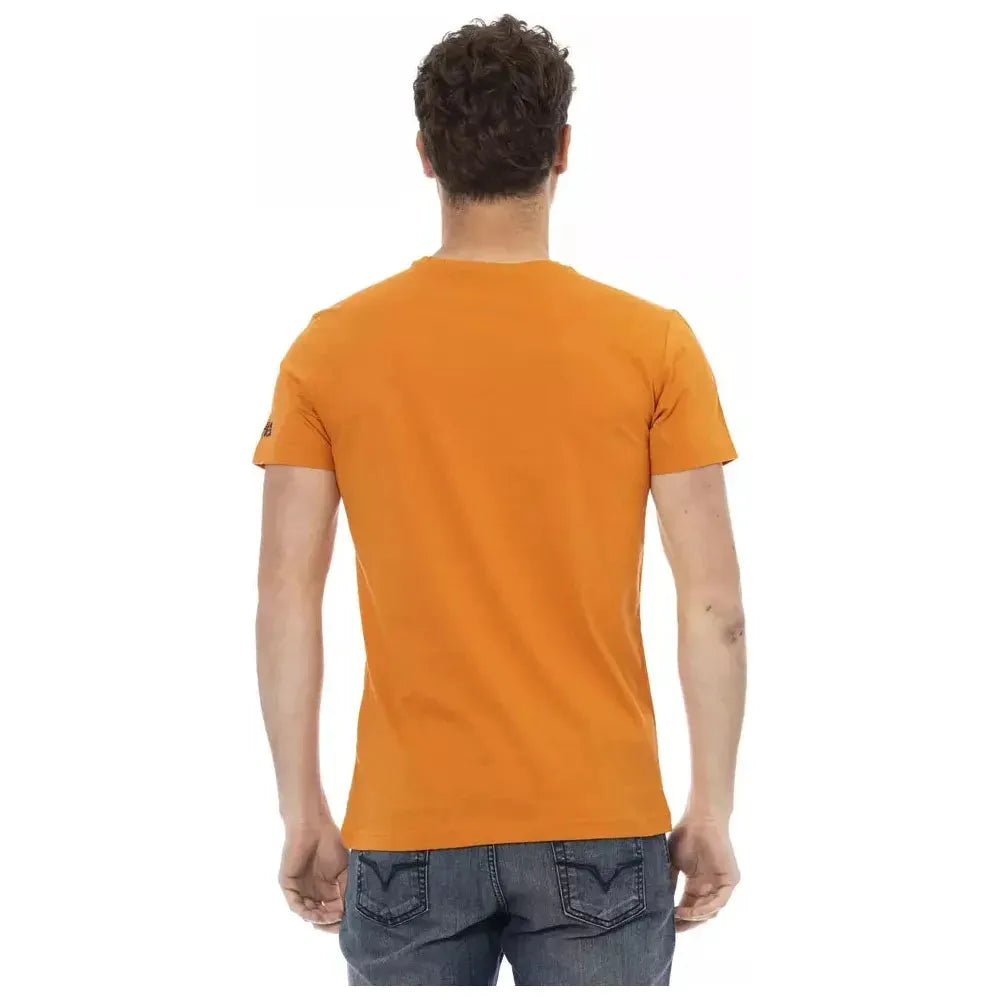 Trussardi Action Orange Cotton Men T-Shirt Trussardi Action Chocolate