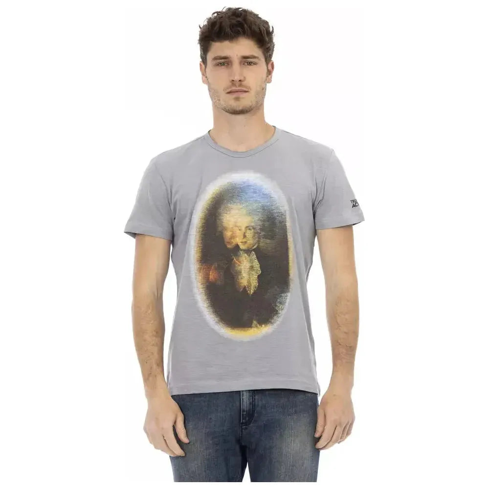 Trussardi Action Gray Cotton Men T-Shirt Trussardi Action Dark Gray