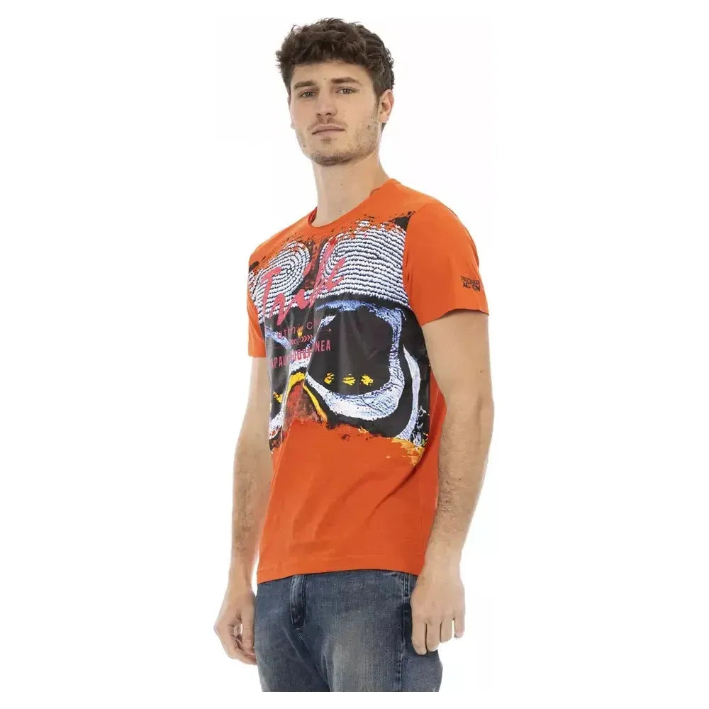 Trussardi Action Orange Cotton Men's T-Shirt Trussardi Action Rosy Brown