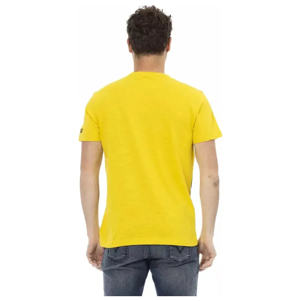 Trussardi Action Yellow Cotton Men T-Shirt Trussardi Action Dark Slate Gray