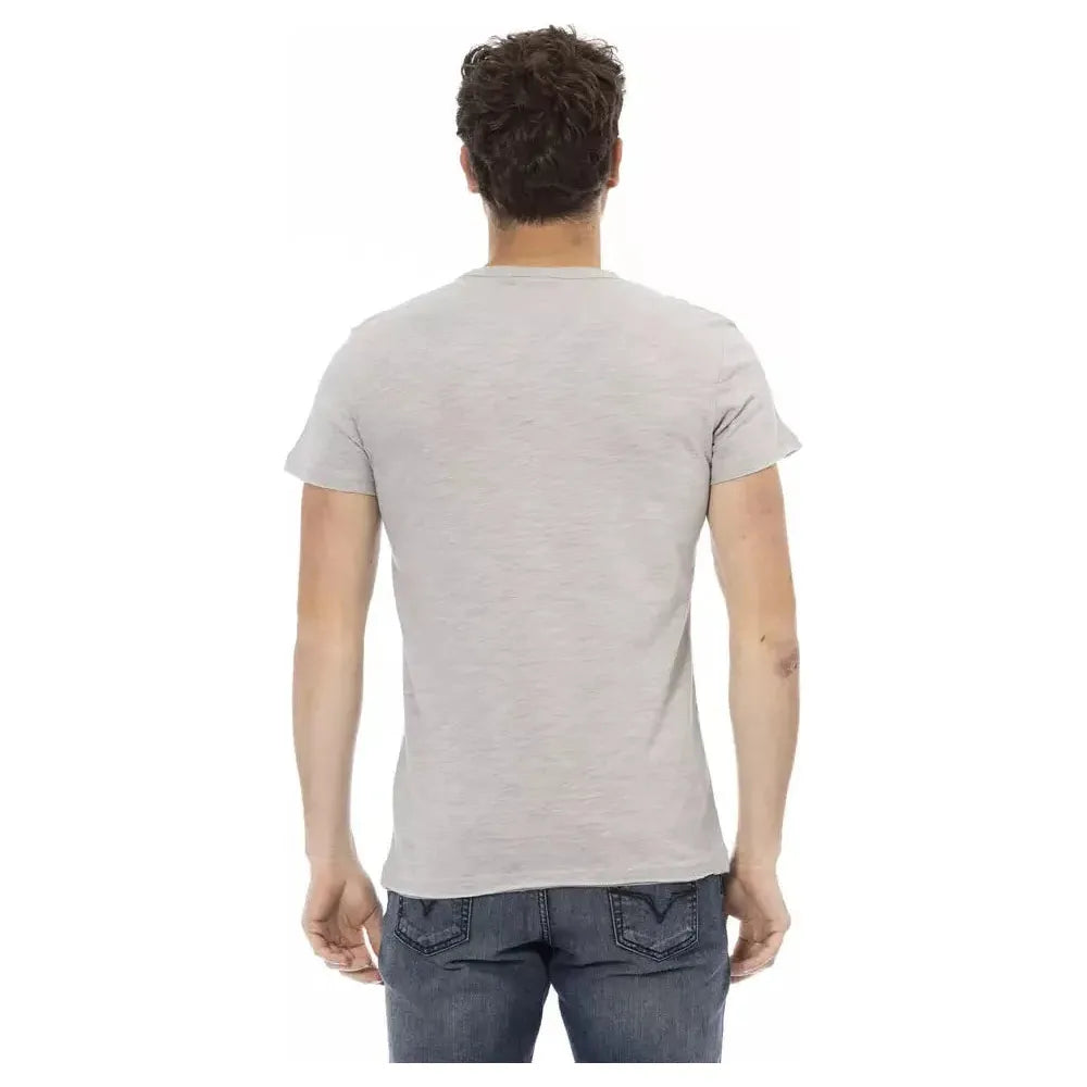 Trussardi Action "Gray Cotton Men T-Shirt" Trussardi Action Gray