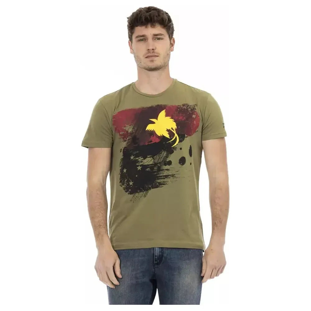 Trussardi Action Green Cotton Men's T-Shirt Trussardi Action Dim Gray