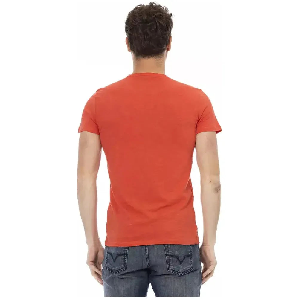 Trussardi Action Red Cotton Men T-Shirt Trussardi Action Chocolate