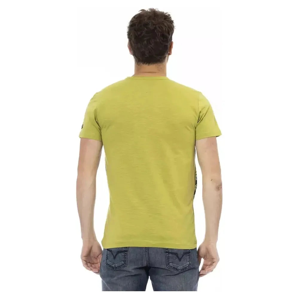 Trussardi Action Green Cotton Men T-Shirt Trussardi Action Dark Khaki