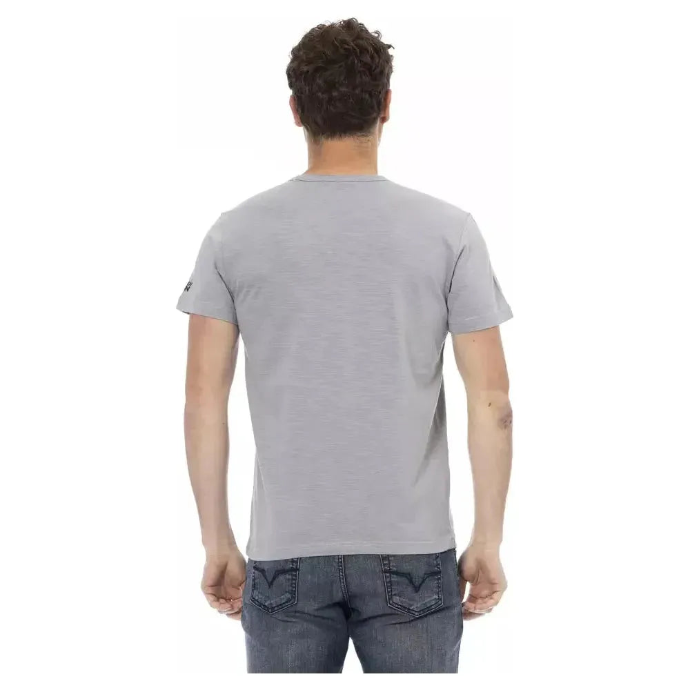 Trussardi Action Gray Cotton Men T-Shirt Trussardi Action Dark Gray