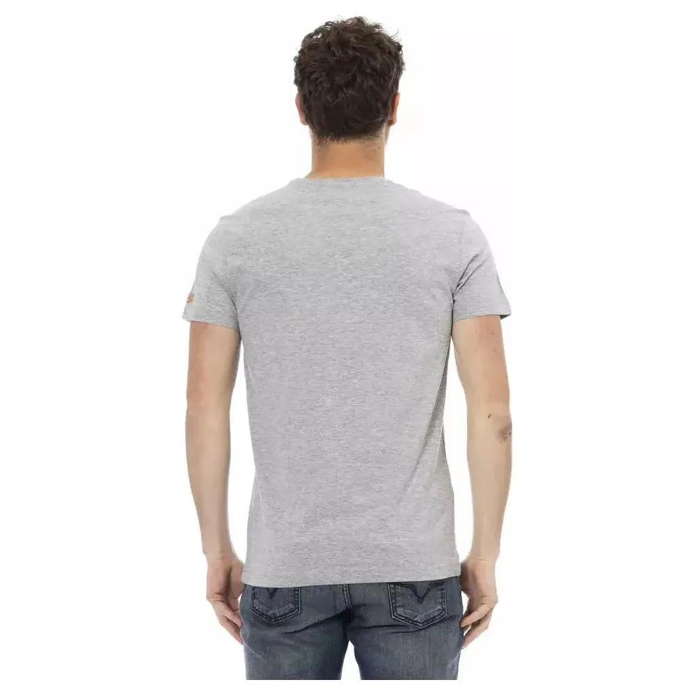 Trussardi Action Gray Cotton Men T-Shirt Trussardi Action Gray