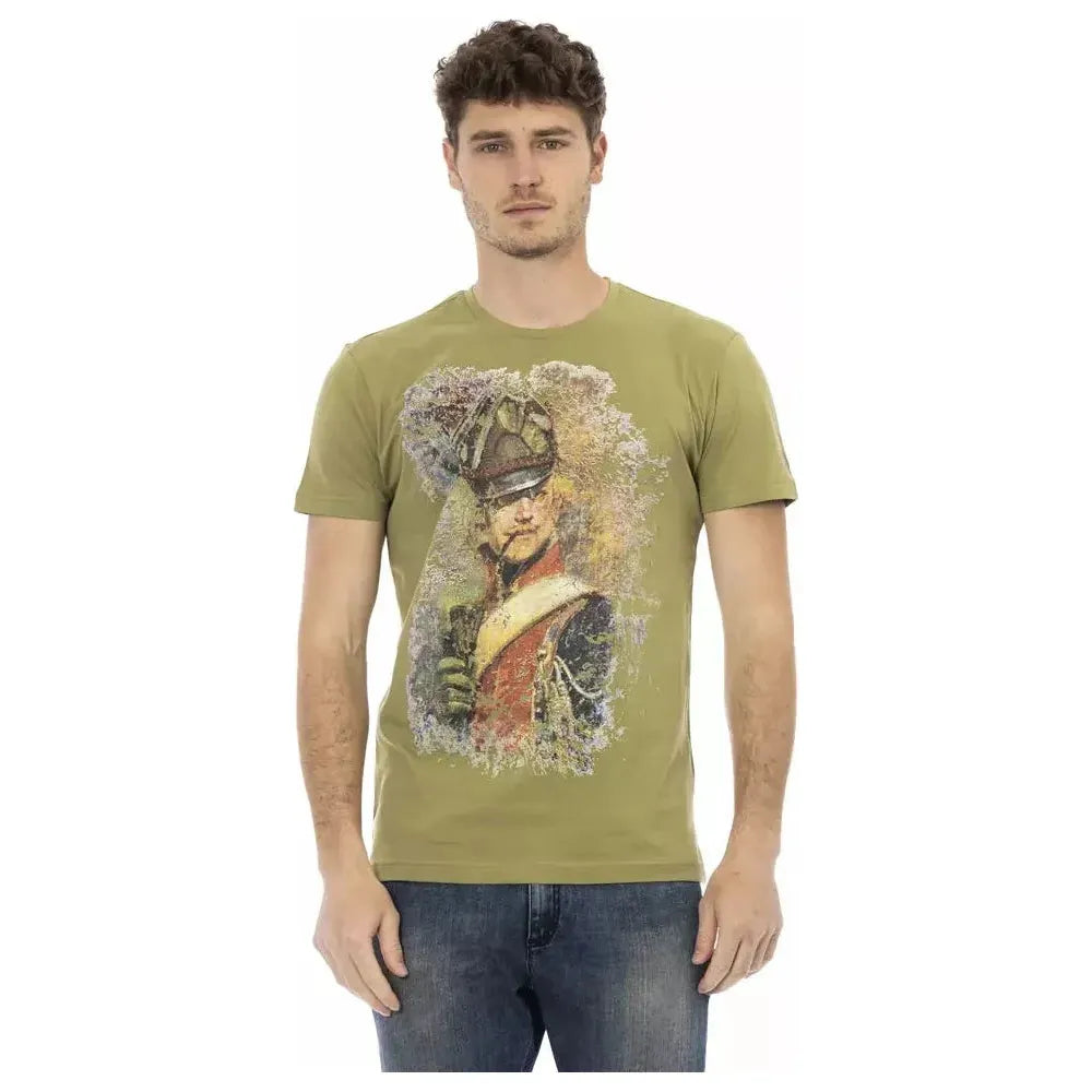 Trussardi Action Green Cotton Men T-Shirt Trussardi Action Rosy Brown