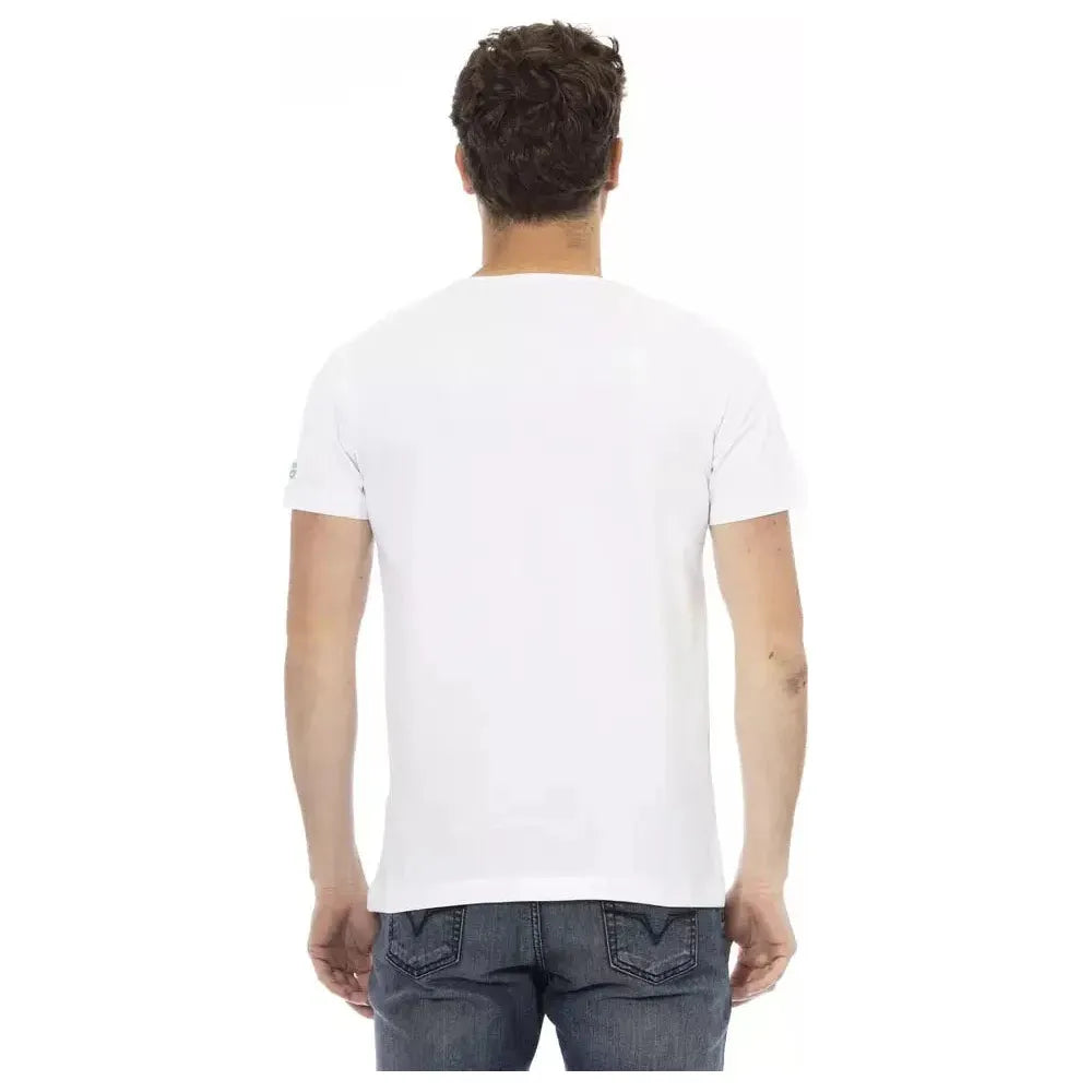 Trussardi Action White Cotton Men T-Shirt Trussardi Action Dark Slate Gray