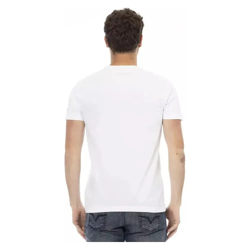 Trussardi Action White Cotton Men T-Shirt Trussardi Action Dark Slate Gray