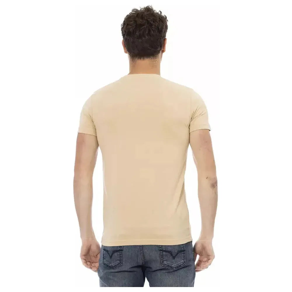 Trussardi Action Beige Cotton Men T-Shirt Trussardi Action Wheat