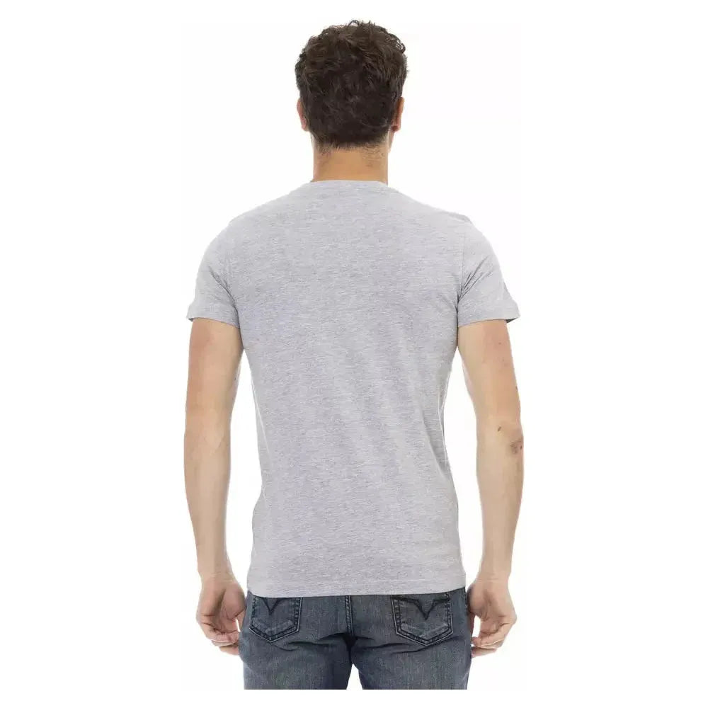 Trussardi Action Gray Cotton Men T-Shirt Trussardi Action Gray
