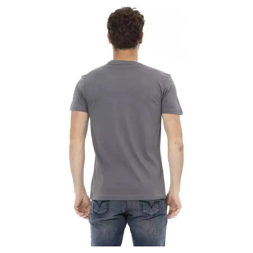 Trussardi Action Gray Cotton Men T-Shirt Trussardi Action Dim Gray