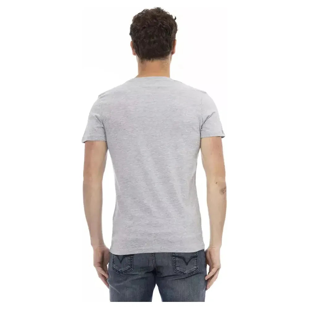 Trussardi Action Gray Cotton Men T-Shirt Trussardi Action Gray