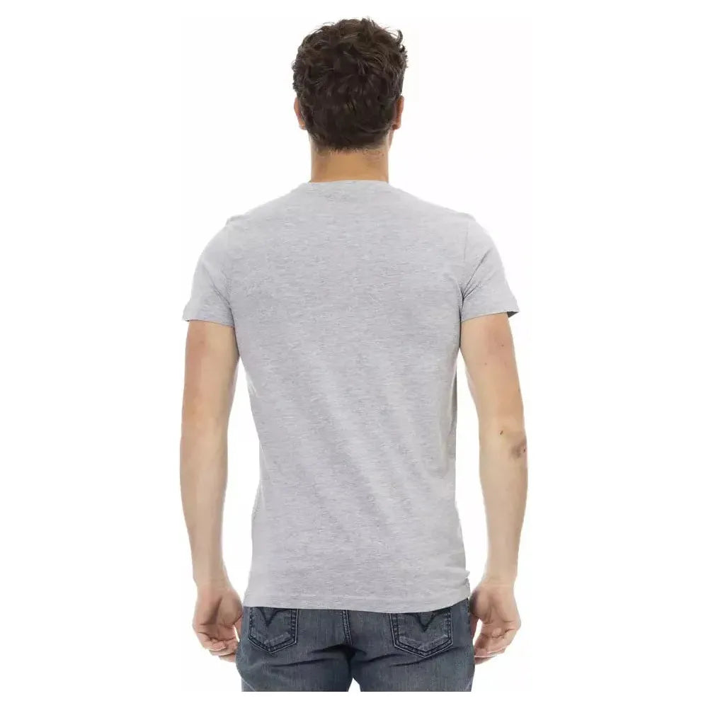 Trussardi Action Gray Cotton Men T-Shirt Trussardi Action Gray