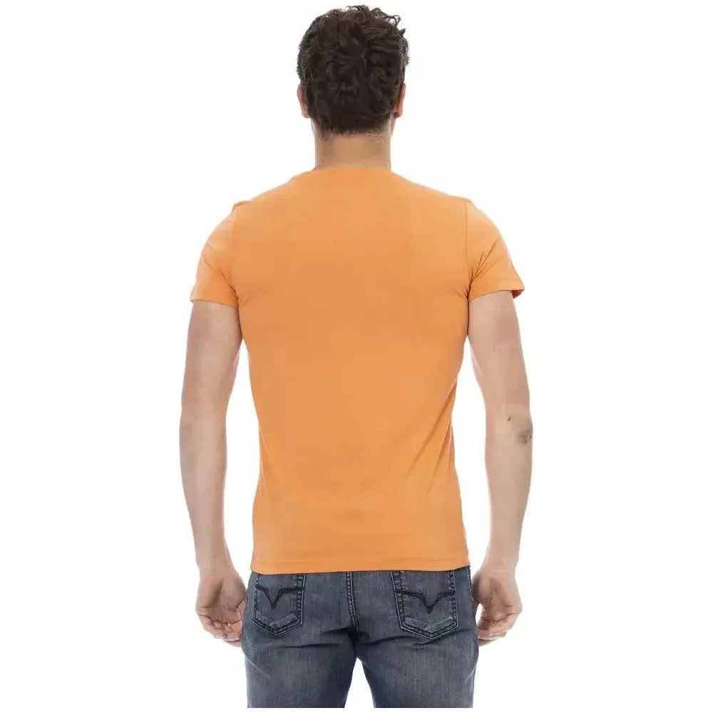 Trussardi Action Orange Cotton Men T-Shirt Trussardi Action Dark Salmon