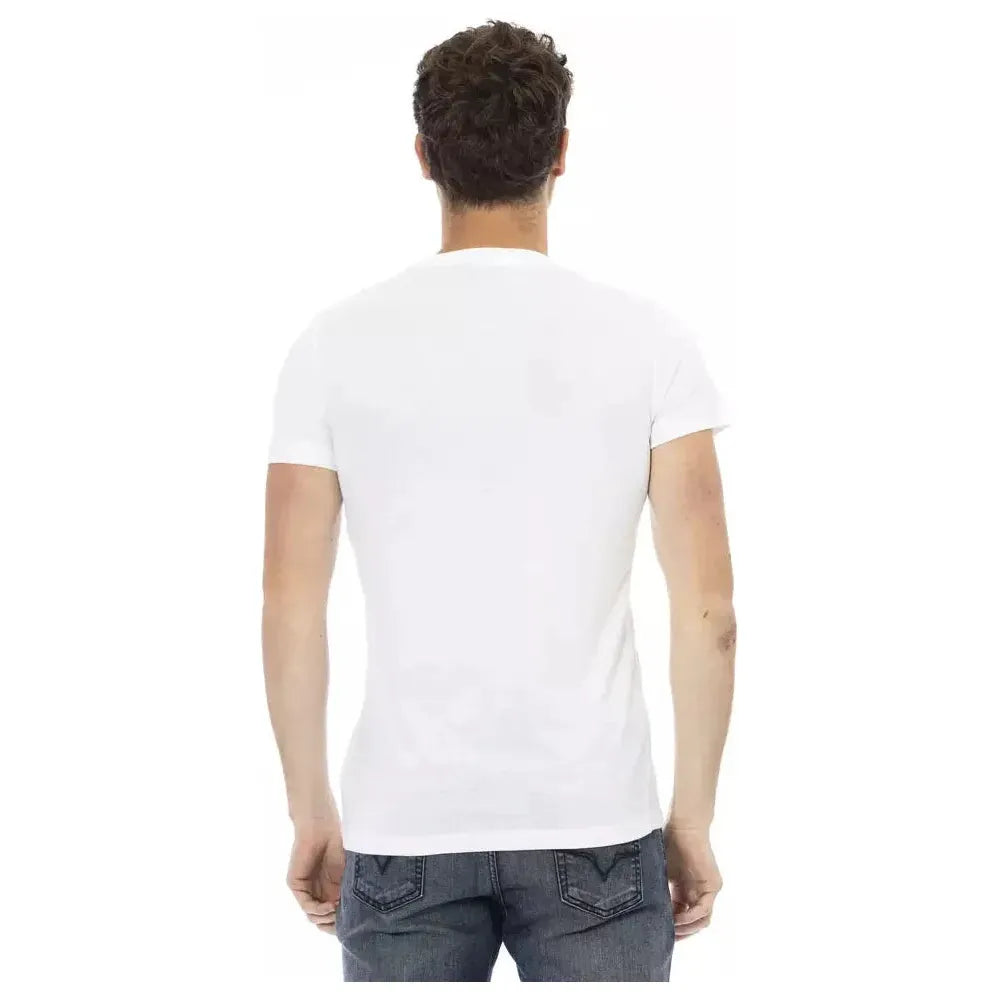 Trussardi Action White Cotton Men T-Shirt Trussardi Action Dark Slate Gray