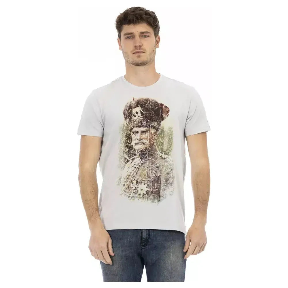 Trussardi Action Gray Cotton Men T-Shirt Trussardi Action Light Gray