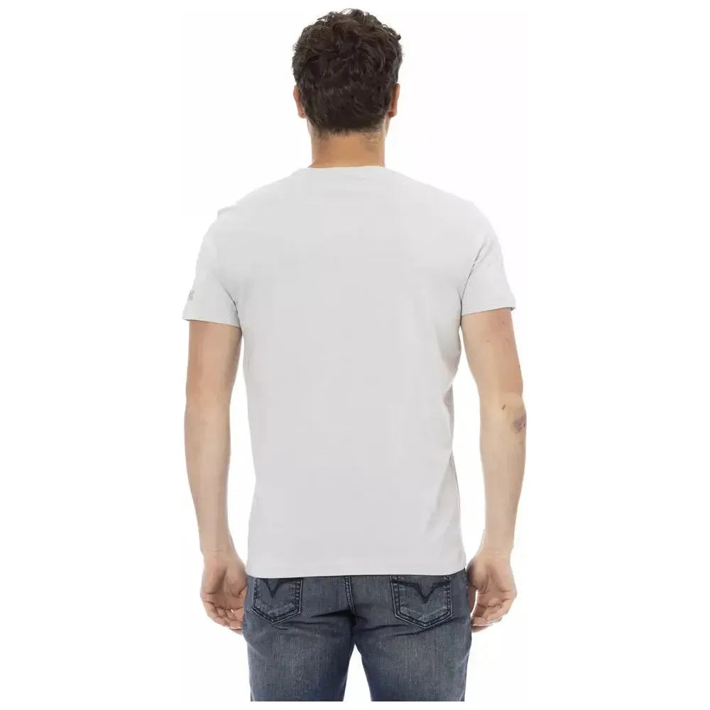 Trussardi Action Gray Cotton Men T-Shirt Trussardi Action Light Gray