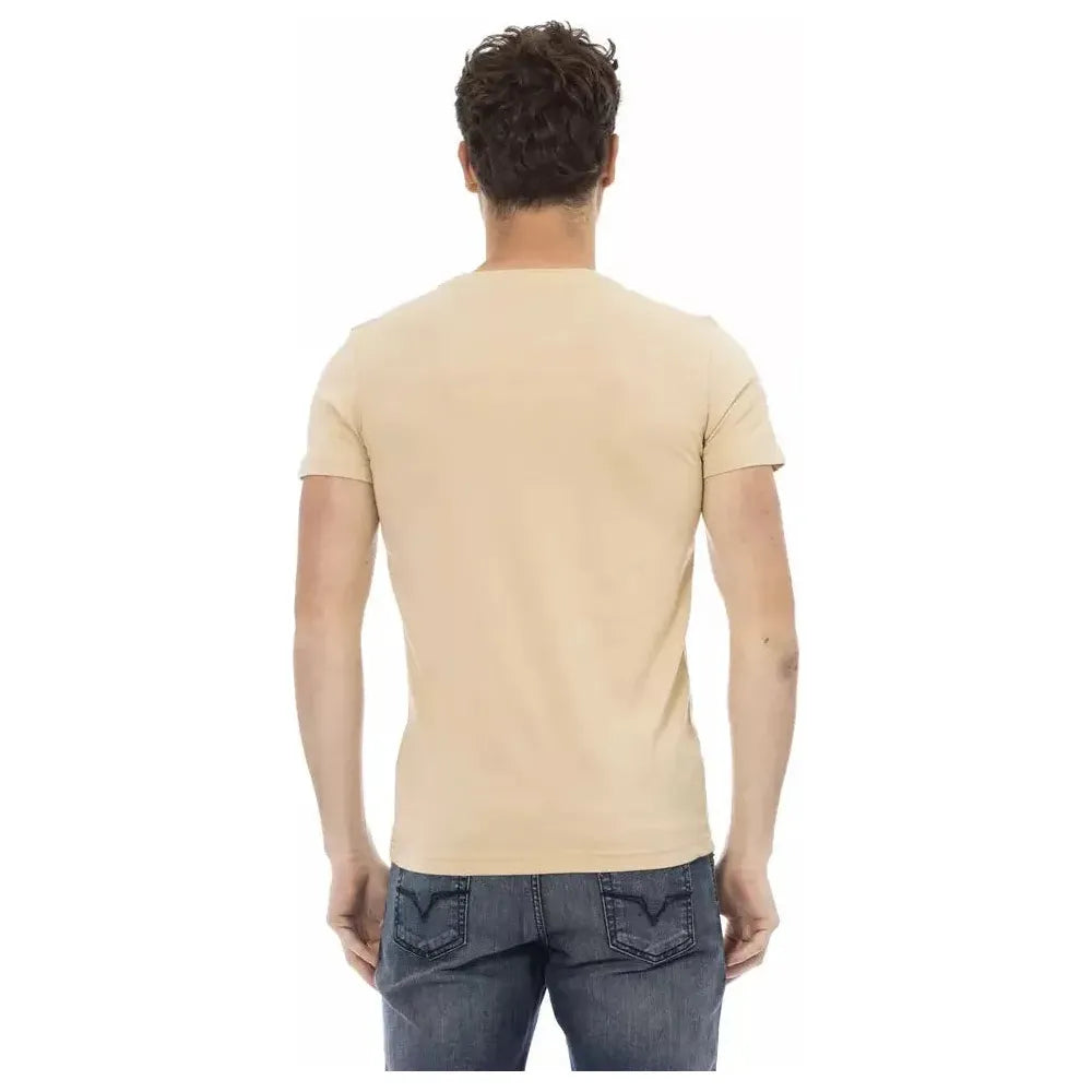 Trussardi Action Beige Cotton Men T-Shirt Trussardi Action Wheat