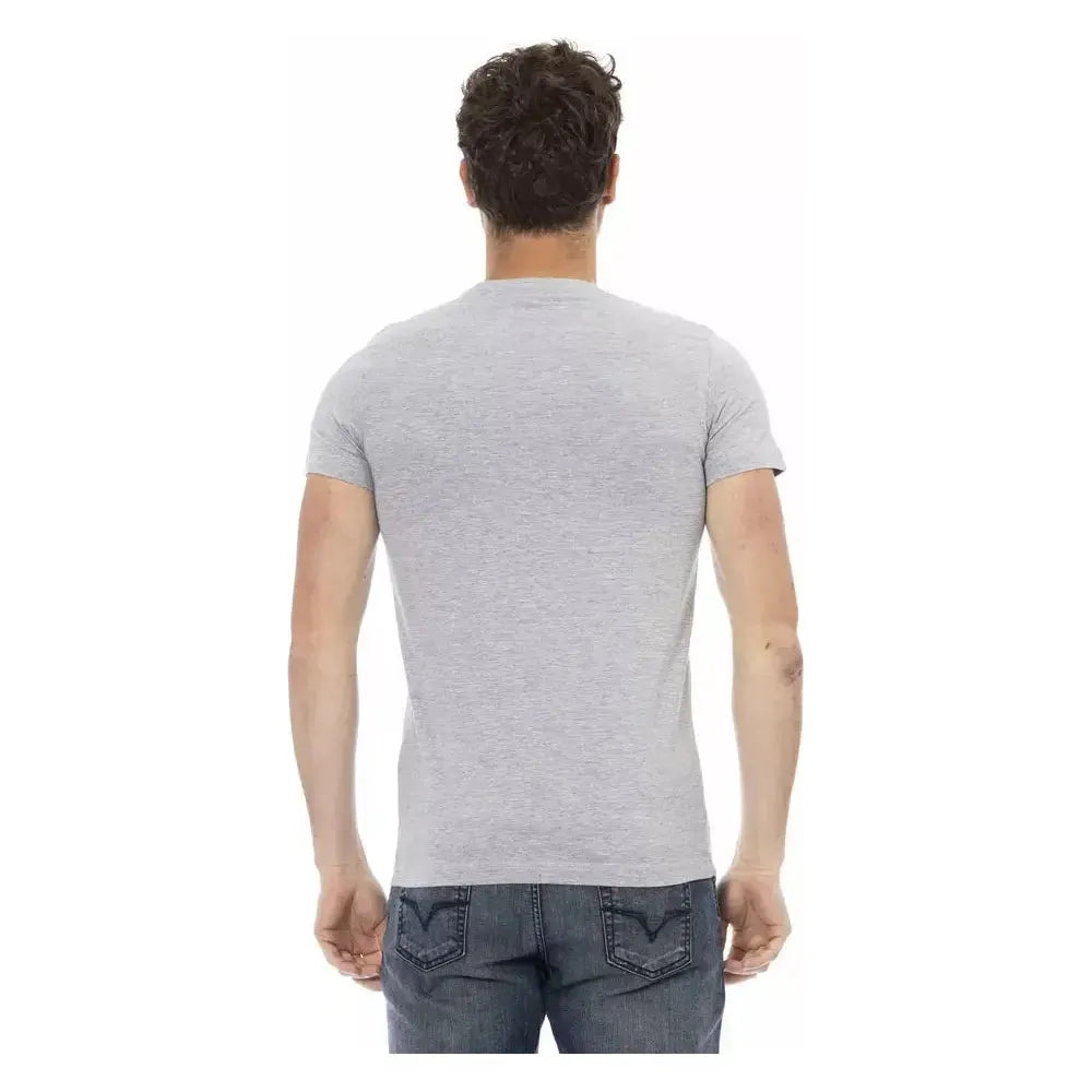 Trussardi Action Gray Cotton Men T-Shirt Trussardi Action Gray