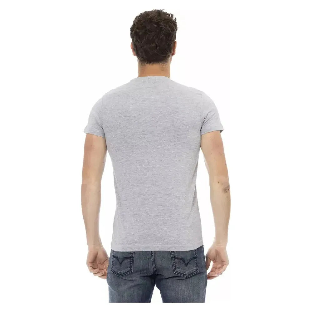 Trussardi Action Gray Cotton Men T-Shirt Trussardi Action Gray